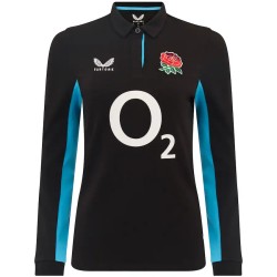 England Rugby Alternate Classic Long Sleeve Jersey 2025/26 - Black - Womens England Rugby Alternate Classic Long Sleeve Jersey 2025/26 - Black - Womens
