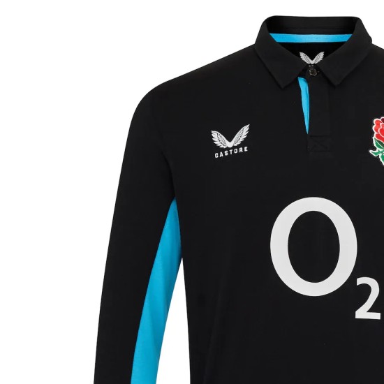 England Rugby Alternate Classic Long Sleeve Jersey 2025/26 - Black - Mens England Rugby Alternate Classic Long Sleeve Jersey 2025/26 - Black - Mens