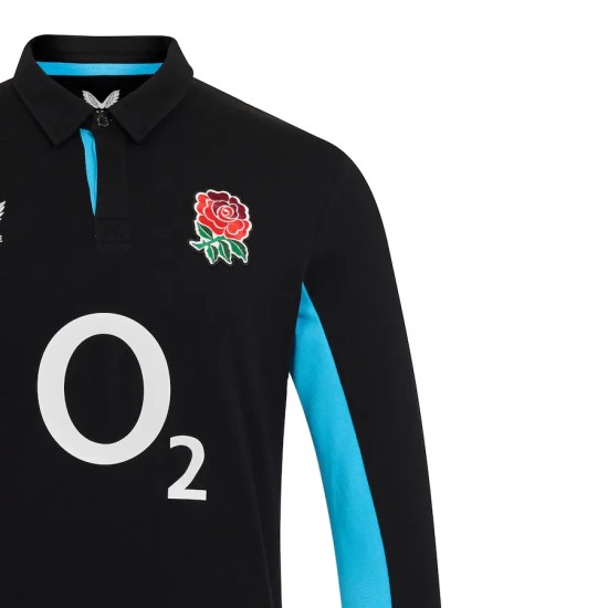 England Rugby Alternate Classic Long Sleeve Jersey 2025/26 - Black - Mens England Rugby Alternate Classic Long Sleeve Jersey 2025/26 - Black - Mens
