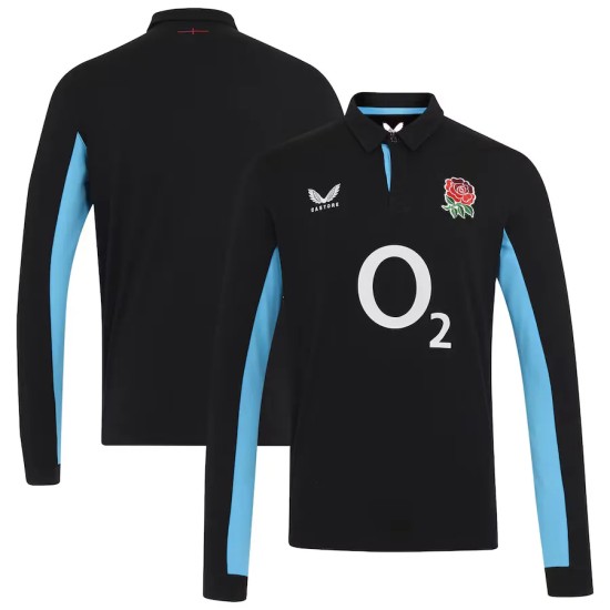England Rugby Alternate Classic Long Sleeve Jersey 2025/26 - Black - Mens England Rugby Alternate Classic Long Sleeve Jersey 2025/26 - Black - Mens