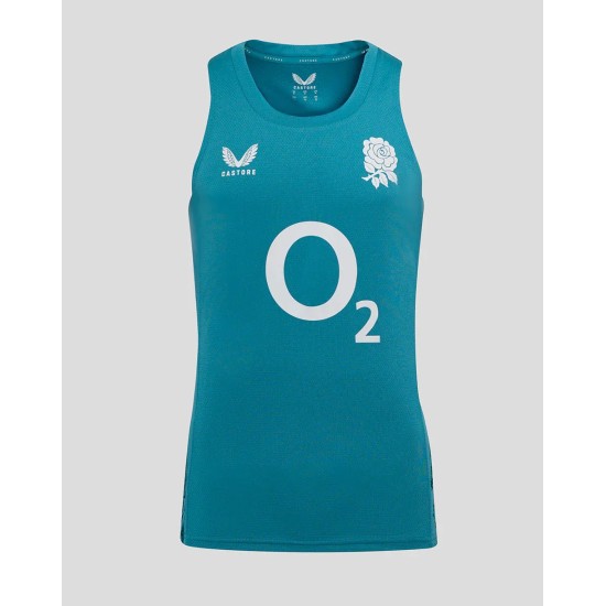 Men’s England Rugby 25/26 Performance Sleeveless Singlet – Storm Blue Men’s England Rugby 25/26 Performance Sleeveless Singlet – Storm Blue