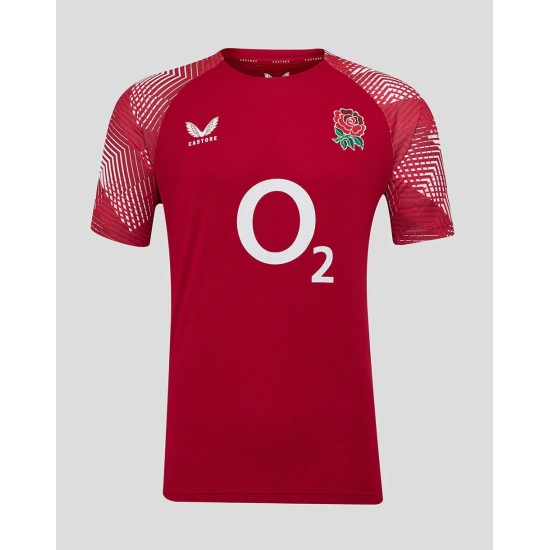 Men’s England Rugby 25/26 Pre Match Short Sleeve T-Shirt – Jester Red Men’s England Rugby 25/26 Pre Match Short Sleeve T-Shirt – Jester Red