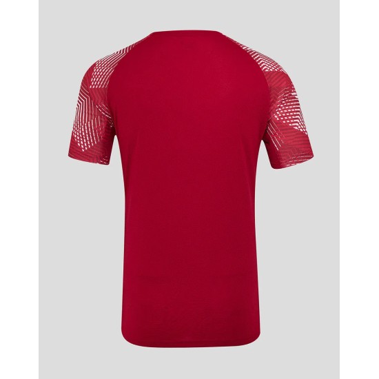 Men’s England Rugby 25/26 Pre Match Short Sleeve T-Shirt – Jester Red Men’s England Rugby 25/26 Pre Match Short Sleeve T-Shirt – Jester Red