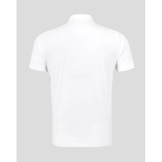 Men's England Rugby 25/26 Travel Short Sleeve Polo - Brilliant White Men's England Rugby 25/26 Travel Short Sleeve Polo - Brilliant White