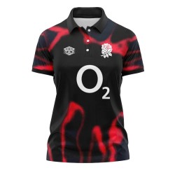 England Rugby Team Home Classic Jersey 2024/25 - Red and Black - Womens