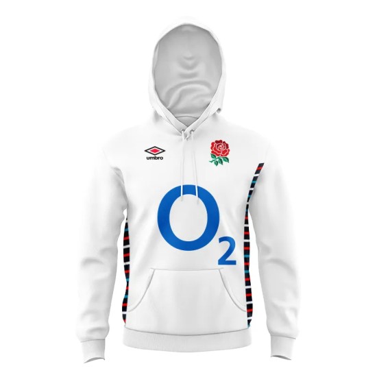 England Rugby Home Replica Jersey 2023/24 Cotton Hoodie - Kids England Rugby Home Replica Jersey 2023/24 Cotton Hoodie - Kids