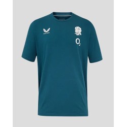 Men's England Rugby 25/26 Travel Short Sleeve Tee - Reflecting Pond