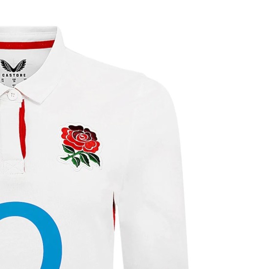 England Rugby Home Classic Long Sleeve Jersey 2025/26 - White - Womens England Rugby Home Classic Long Sleeve Jersey 2025/26 - White - Womens