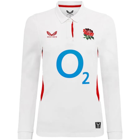 England Rugby Home Classic Long Sleeve Jersey 2025/26 - White - Womens England Rugby Home Classic Long Sleeve Jersey 2025/26 - White - Womens