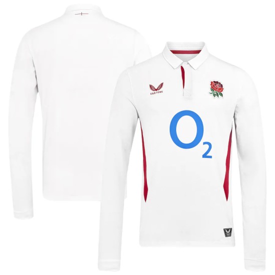 England Rugby Home Classic Long Sleeve Jersey 2025/26 - White - Mens England Rugby Home Classic Long Sleeve Jersey 2025/26 - White - Mens