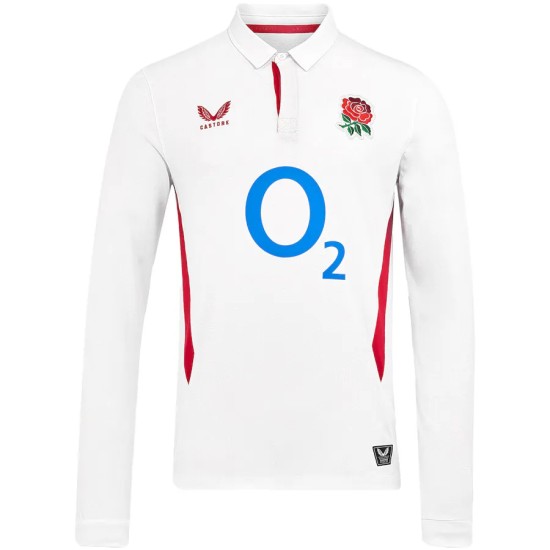 England Rugby Home Classic Long Sleeve Jersey 2025/26 - White - Mens England Rugby Home Classic Long Sleeve Jersey 2025/26 - White - Mens
